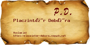 Placzintár Debóra névjegykártya
